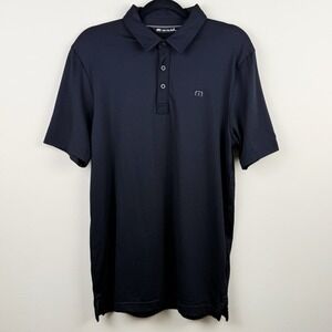 Travis Mathew Men's Size M Black Polo Shirt Pima Cotton Blend James Loudspeaker